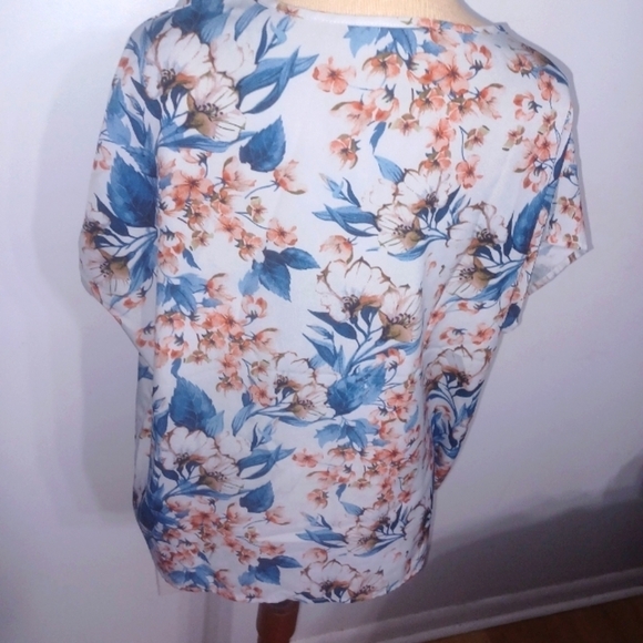 Shein- Floral Short Sleeve Blouse- W Sz 12 - Picture 4 of 6